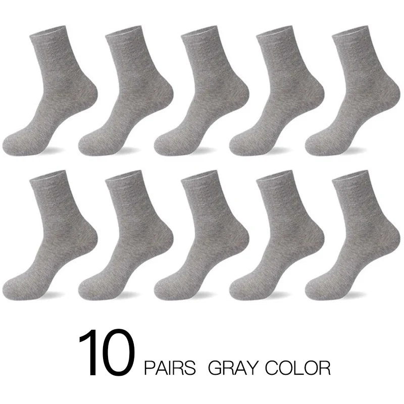 HSS 2023 Men's Cotton Socks New styles 10 Pairs / Lot Black Business Men Socks Breathable Spring Summer for Male US size(6.5-12)