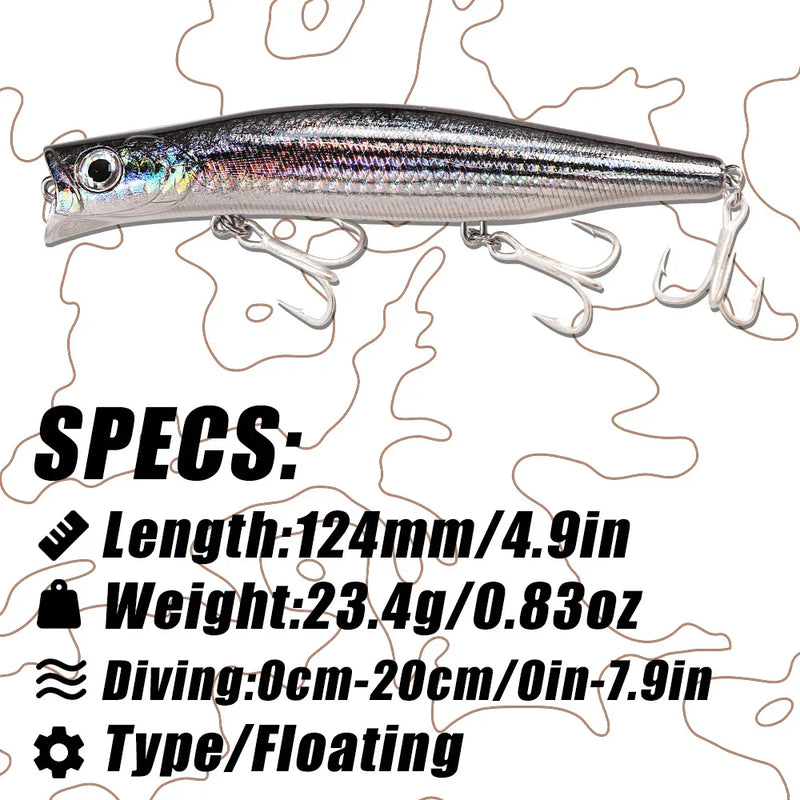 B&U Floating Minnow Jerkbait Lure Long Casting Lipless | SAMAG