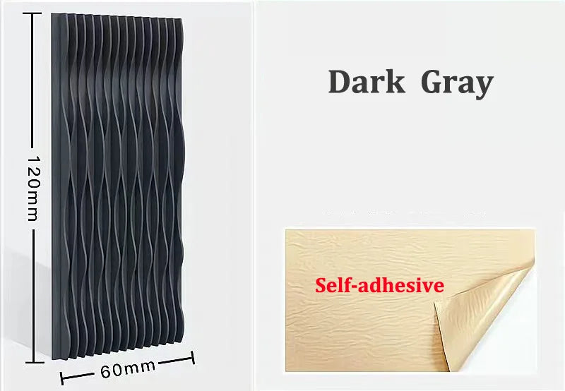 120x60cm 3D Wavy Soundproof Panels Self Adhesive Polyester Fiber Concave Convex Acoustic Insulation Wall Boards 2 Pieces