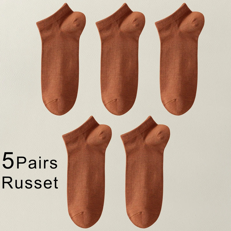 5 Pairs Spring Summer Thin Men's Bamboo Fiber Socks Short | SAMAG