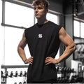 Summer men's casual wide-shoulder sleeveless vest, large-sized round-neck bird-eye fabric vest, outdoor breathable casual vest