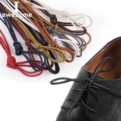 70/90/120/150/160CM Waxed Cotton Round Shoe laces Leather | SAMAG