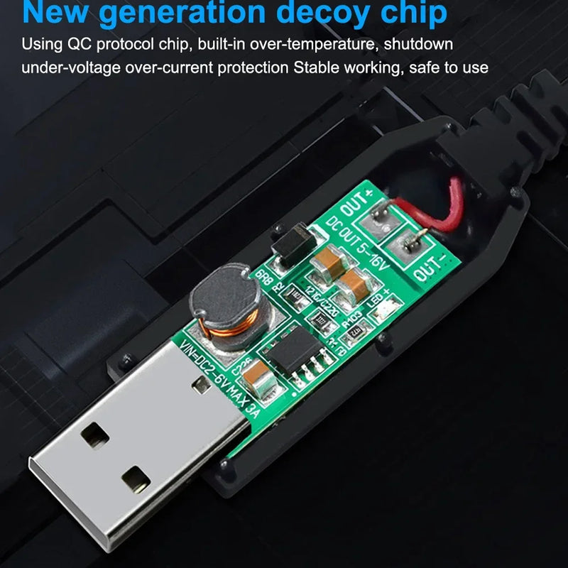 WiFi Power Bank Cable - USB to DC 5V/12V Boost Converter Cord for Router/Modem/Speaker, Portable Charging Adapter