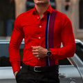 Men's fashionable contrast color striped long sleeve | SAMAG