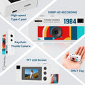 Digital Camera 0.96 Inch Mini Keychain Camera Retro Support Memory Card 1080P Very Small Camcorder Video Recorder with Flash
