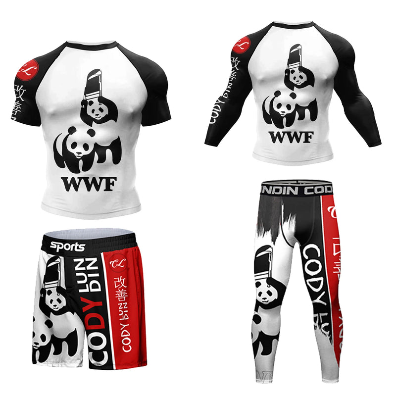 Cody Lundin Durability MMA BJJ Rash Guard Tight Exercise Jogging T - Shirts+Pants 3D Print Compression - View 13 | SAMAG