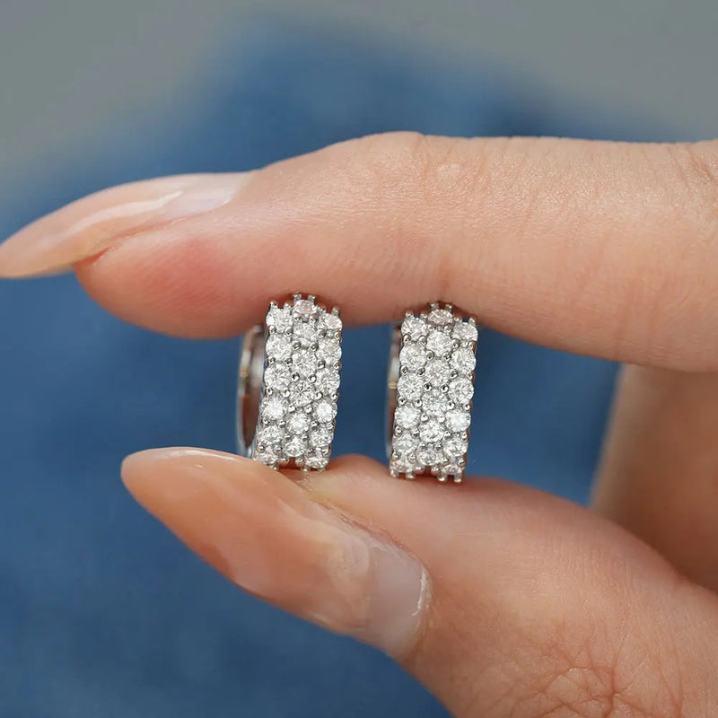 KNOBSPIN GRA Certified Moissanite Hoop Earrings for Women s925 Sterling Silver Wedding Huggie Earrings Party Jewelry Wholesale