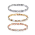 Luxury Simple Stainless Steel Single Row Geometric Square Glisten Full of Zircon Bracelet Women Men Hip Hop Fashion Jewelry Gift