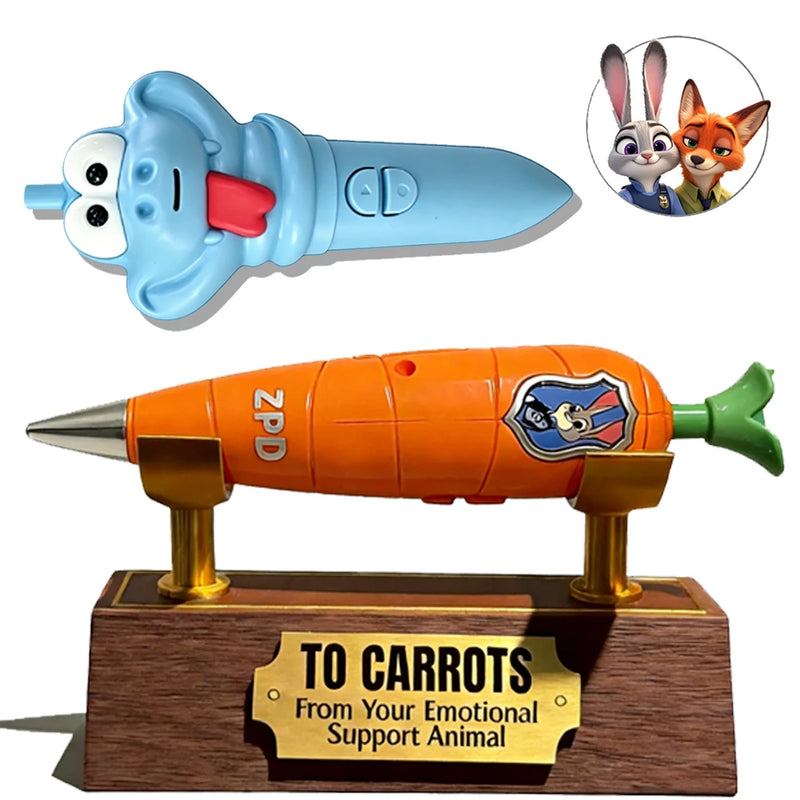 Zootopia 2 Lanyard Carrot Recording Pen | Gary Snake Venom Serum Pen | Bracket 60 Second Recording 2-in-1 Neutral Pen Stationery