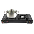 Portable Camping Stove with Storage Case, 2 Burner - View 2 | SAMAG