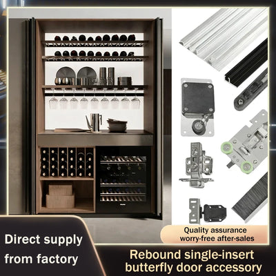 Push Open Single Door Butterfly Hardware Hidden Side | SAMAG