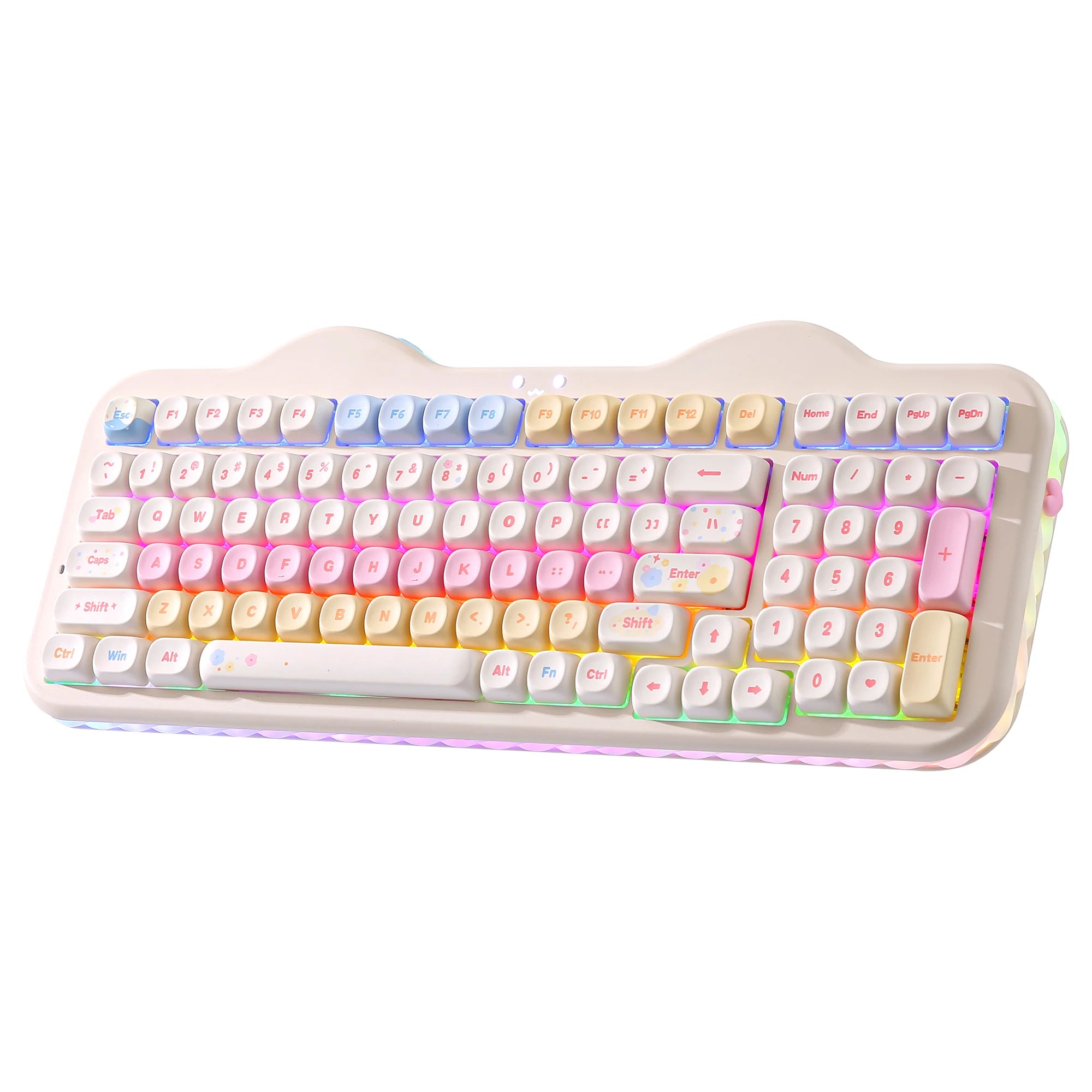 RGB Backlight Cute Keyboard YUNZII C98 Wireless Mechanical Keyboard 99-Key Hot Swap Gasket Keyboard with Numpad Custom