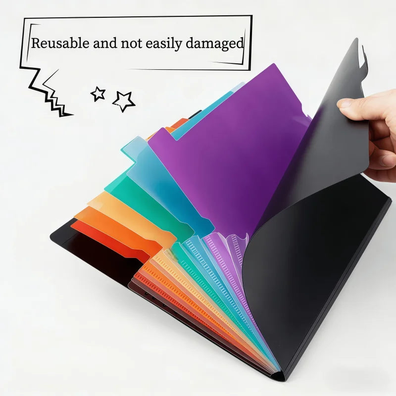 A4 Multi-layer 7-grid Folder,Color Classification File Bag,Student Paper Storage,Office Data Compilation Book,Thickened PP