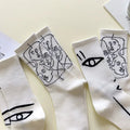6 Pairs Line Patterns Both Men Women Fashionable Mid Tube | SAMAG