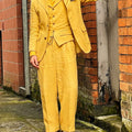 Beige Linen  Men Suits 3 Pieces Men Suits Lightweight Blazer Vest Pants Set Casual Summer Wedding Outfit