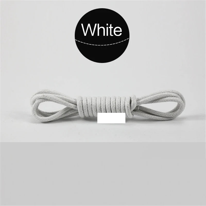 1Pair Waxed Cotton Round Shoe laces Coloured Leather Shoes lace Waterproof ShoeLaces Men Boots Shoelace Shoestring