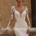 Sexy Mermaid Wedding Dress Customized Illuion Applique - View 3 | SAMAG
