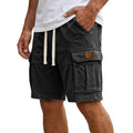 Men Solid Drawstring Multi Pocket Cargo Shorts Soft | SAMAG