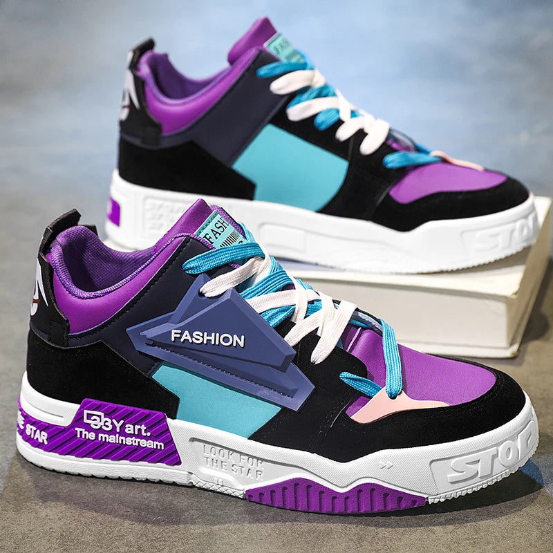 Hot sale Fashion Yellow Men's High Sneakers Autumn Couple Skateboard Shoes Street Hip Hop Shoes Men Designer Lace-Up Sneakers