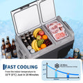 Dual Zone Car Refrigerator 40QT 38L Portable Freezer Compressor Electric Cooler Rapid Freezing Minus 4F To 68F 12V 24V Can Internal Battery Not Included