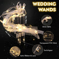 12-60Pcs Light Up Wedding Sparklers LED Wedding Wands Streamers Silk Fairy Wands with Bells  for Wedding Birthday Party Supplies