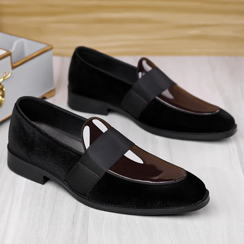 Large size 48 men's leather shoes, new spring 2026 style, one-piece slip-on, versatile and fashionable leather shoes
