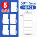 5 Rolls 30-50mm Thermal Label Paper Rolls White Color Waterproof for Niimbot B1 B21 B203 B3S Label Printer Barcode Name Printing