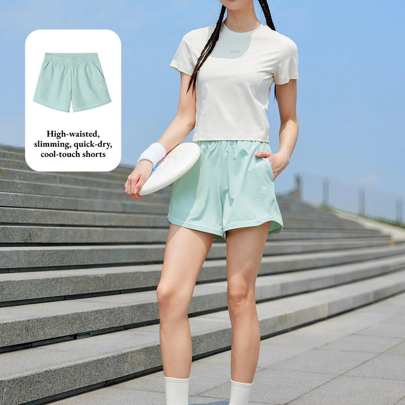 Golden Camel Women's Sports Shorts Summer Quick Dry Fitness Shorts Outdoor 3A Antibacterial Ice Sensation Breathable Short Pants