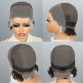 Curly Wig Human Hair Wigs 8 inch Short Bob Pixie Cut Brazilian Human Hair Wig Black Afro Kinky 13×4 Lace Front Wigs for Women