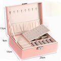 Double-layer Jewlery Box Ring Box Jewelry Boxes with Locks, PU Leather Jewelry Storage Organizer and Makeup Case