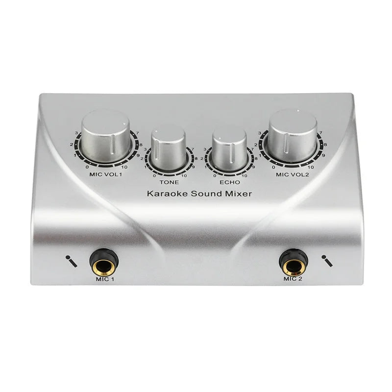 Fuluode Professional Dual Mic Input Audio System Karaoke Sound Mixer Digital Audio Sound Machine Echo OK Mixer System AudioMixer