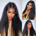 250 Density Invisi Strap 360 Full Lace Glueless Wig Invisible Drawstring Frontal Wig Kinky Straight Lace Front Human Hair