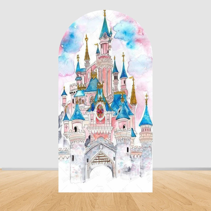 Fairy Tale Castle Butterfly Floral Arch Backdrop Cover Princess Girl Birthday Baby Shower Party Decor Photography Backgrounds