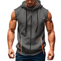 Men Hooded Sleeveless Shirt Casual Gym Tank Top Male Breathable Bodybuilding Vest Basketball Shirt Fashion Singlet Man Clothes