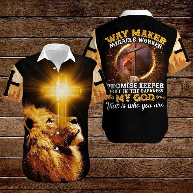 God Jesus Mary Hawaiian Shirts For Men's Crucified | SAMAG