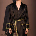 High Quality Men's Robe Pajamas Ice Silk Homewear Spring Summer New Long Sleeve Bathrobe Loungewear Loose Lingerie Sleepwear
