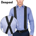 Deepeel 3.5X120cm Men's Adult 4 Clip Casual Trousers Fashion X - shaped Stripes Plastic Clamp Elastic - Visuel 6 | SAMAG
