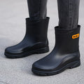 German-style men's mid-calf rain boots, fashionable new thick-soled work kitchen rubber shoes for washing cars, fishing, and saf