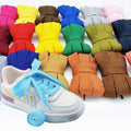 1Pair New Casual Sneakers Classic Shoelace Fashionable Cotton Rope Flat Shoelaces Men Women Fashion Shoes Accessories