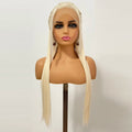 Charisma Synthetic Lace Front Wig Blonde Hair Wigs With Braided Synthetic Wigs For Women Natural Hairline Heat Resitant Fiber