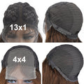 HairUGo 4# Brown Body Wave Lace Closure Human Hair Wigs T Lace Part Wigs Peruvian Hair Chocolate 4x4 Lace Closure Wigs For Women