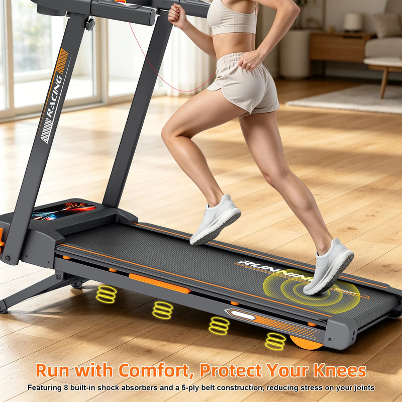3.0HP Folding Treadmill, 15-Level Auto Incline, 15.75in | SAMAG