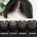4x4inch Lace Front Human Hair Topper HD Lace Wefted Topper with Adjustable Elastic Band Virgin European Hair Women Hairpieces
