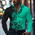 Men'S Stylish Red Floral Print Dress Shirt - Casual Long | SAMAG