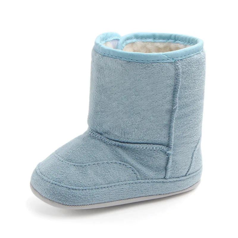 Baby Girl Boy Snow Booties Winter Solid Six Colors Warm Plush Soft Sole Non-slip High Quality Toddler Shoes First Walkers MJ0407