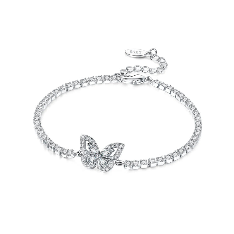 Original 925 Sterling Silver Zirconia Tennis Chain Bracelet for Women Adjustable Gold Color Hot Sale Ideal Birthday Party Gifts