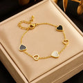 Stainless Steel Heart Love Charm Bracelet For Women Girl New Trend Bangles Non-fading Jewelry Birthday Gift Party
