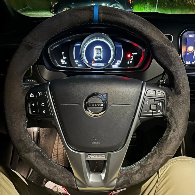 Custom Anti-Slip And Soft Suede Leather Car Steering Wheel Cover For Volvo V60 XC60 XC90 S60 S80 S90 Avant Steering Wrap