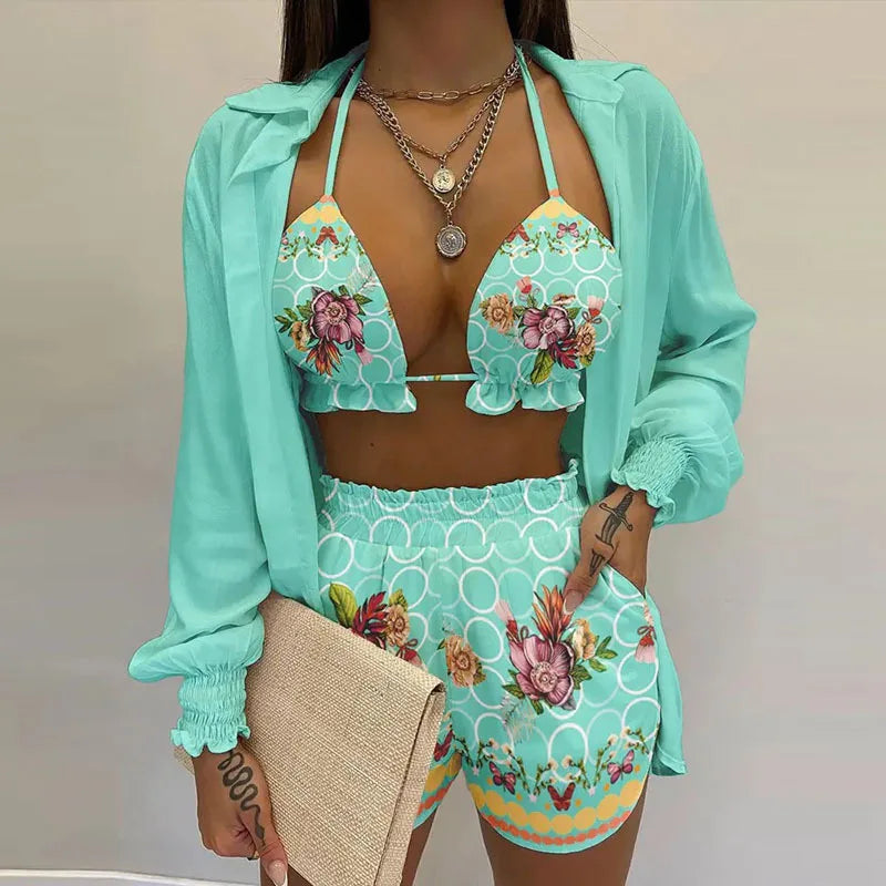 Bathing Suit Shorts Cover Up Summer Three Pieces Swimwear | SAMAG