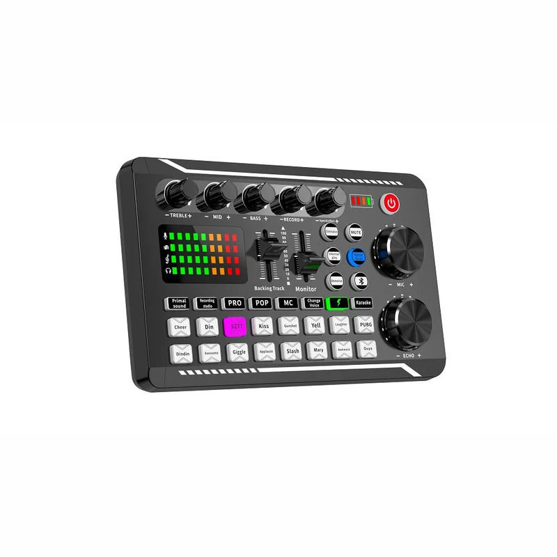 F998 Sound Card Microphone Sound Mixer Sound Card Audio Mixing Console Amplifier Live Music Mixer Amplifier Dj Equipment